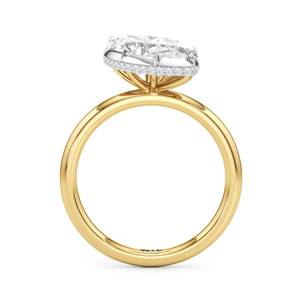 The Lilt Engagement Ring with Marquise Cut Diamond in 14KT Yellow & White Gold view 2
