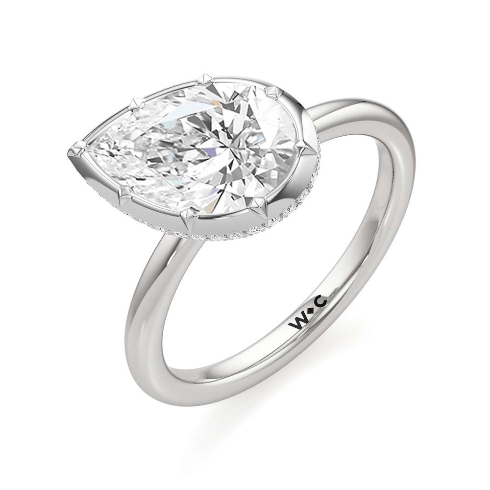 The Lilt Engagement Ring with Pear Cut Diamond in 14KT Platinum view 3
