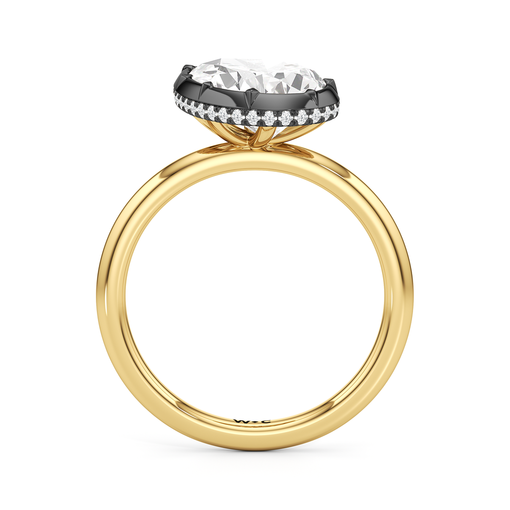 The Lilt Engagement Ring with Pear Cut Diamond in 14KT Yellow & Black Gold view 2

