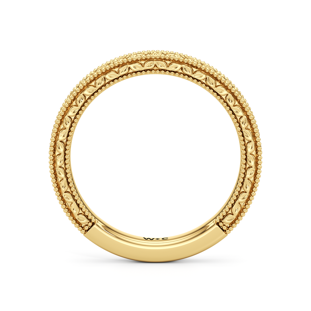 The Aurore Wedding Band with 18KT Yellow Gold Cut Diamond in 14KT Yellow Gold view 2
