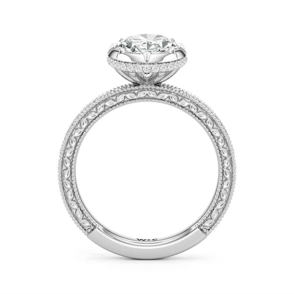 The Aurore Engagement Ring with Oval Cut Diamond in 14KT Platinum view 2
