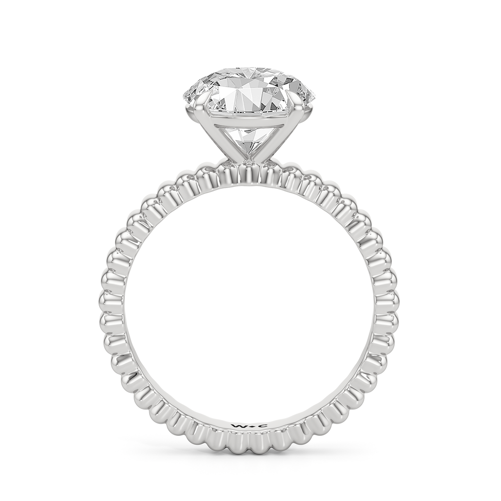 Solrae Textured Solitaire Engagement Ring with Round Cut Diamond in 14KT Platinum view 2
