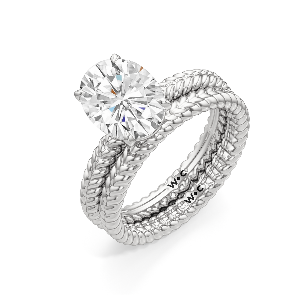 Faye Braided Engagement Ring with Pear Cut Diamond in 14KT Platinum view 4
