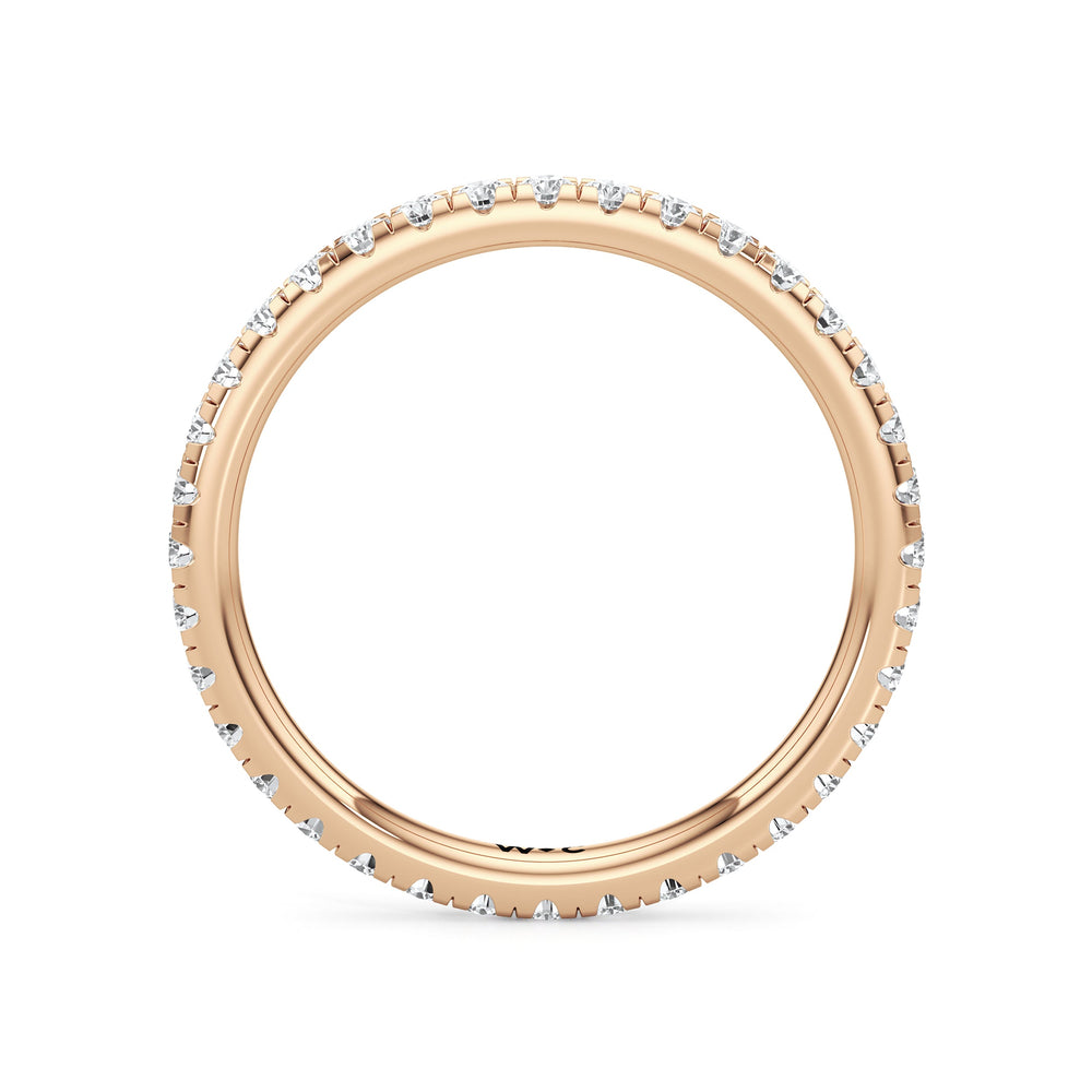 Eve Diamond Wedding Band with 18KT Rose Gold Cut Diamond in 14KT Rose Gold view 2
