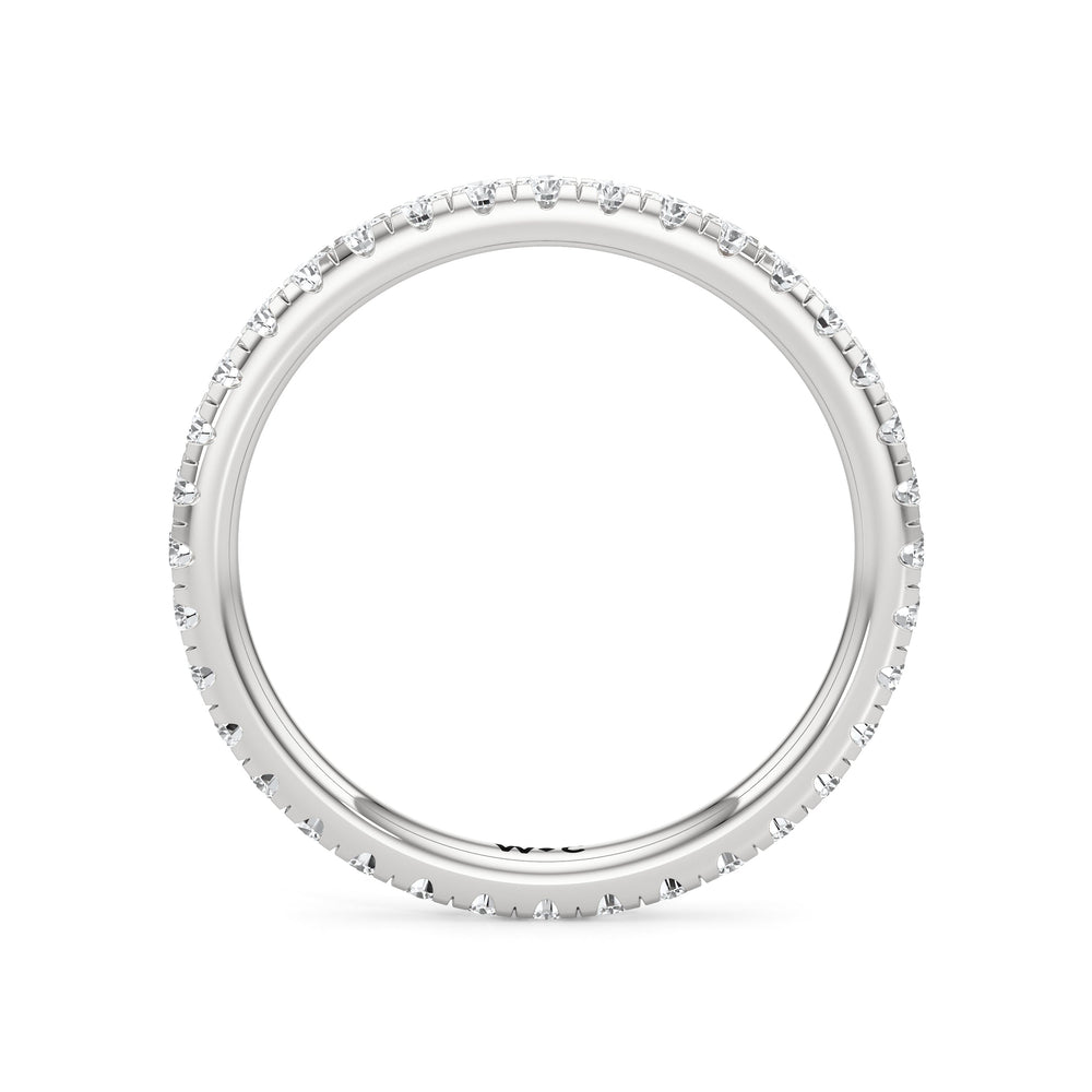 Eve Diamond Wedding Band with Platinum Cut Diamond in 14KT Platinum view 2
