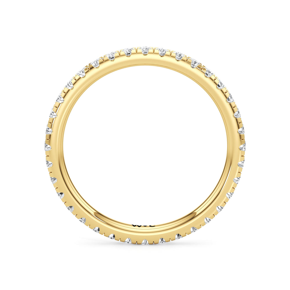 Eve Diamond Wedding Band with 18KT Yellow Gold Cut Diamond in 14KT Yellow Gold view 2
