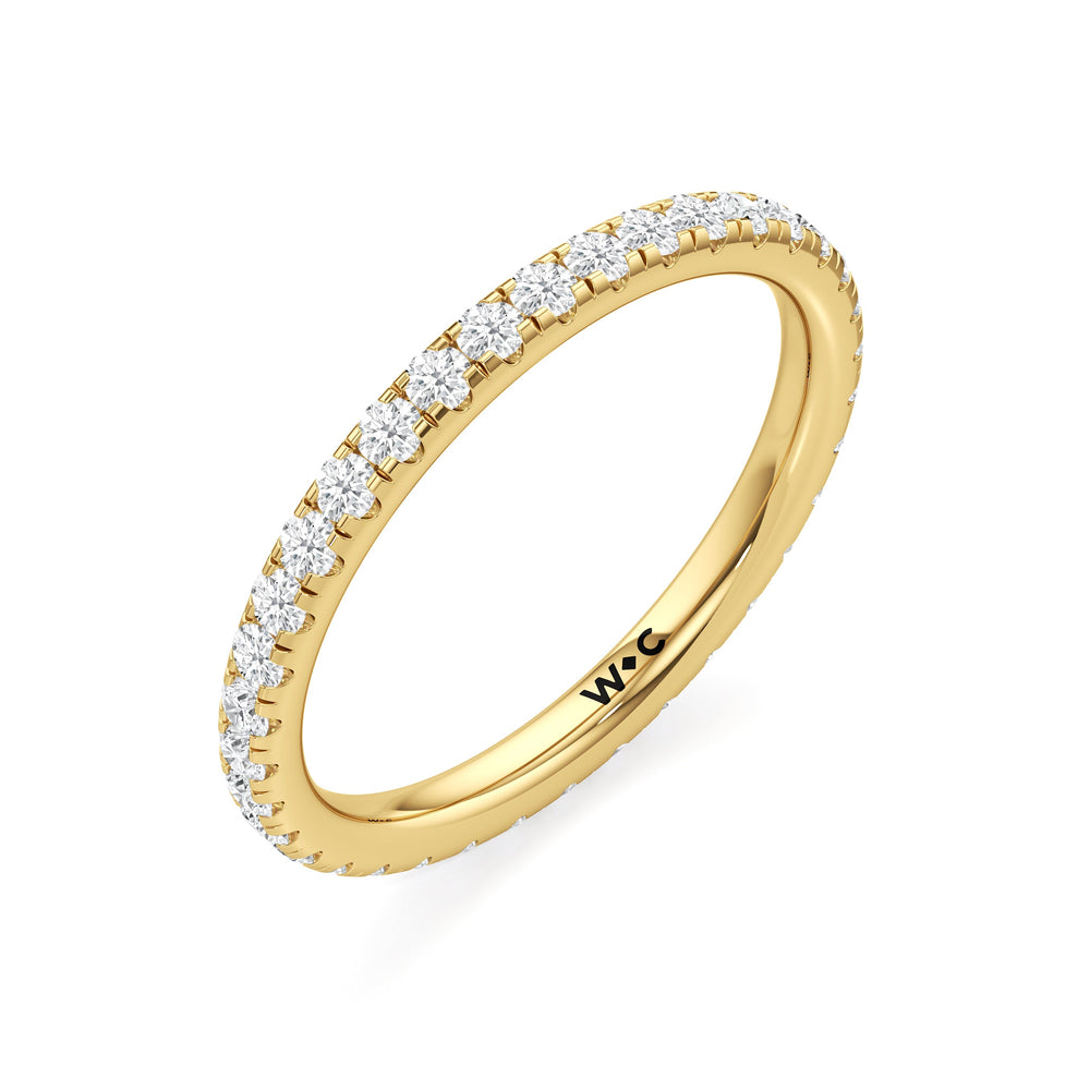 Eve Diamond Wedding Band with 18KT Yellow Gold Cut Diamond in 14KT Yellow Gold view 4
