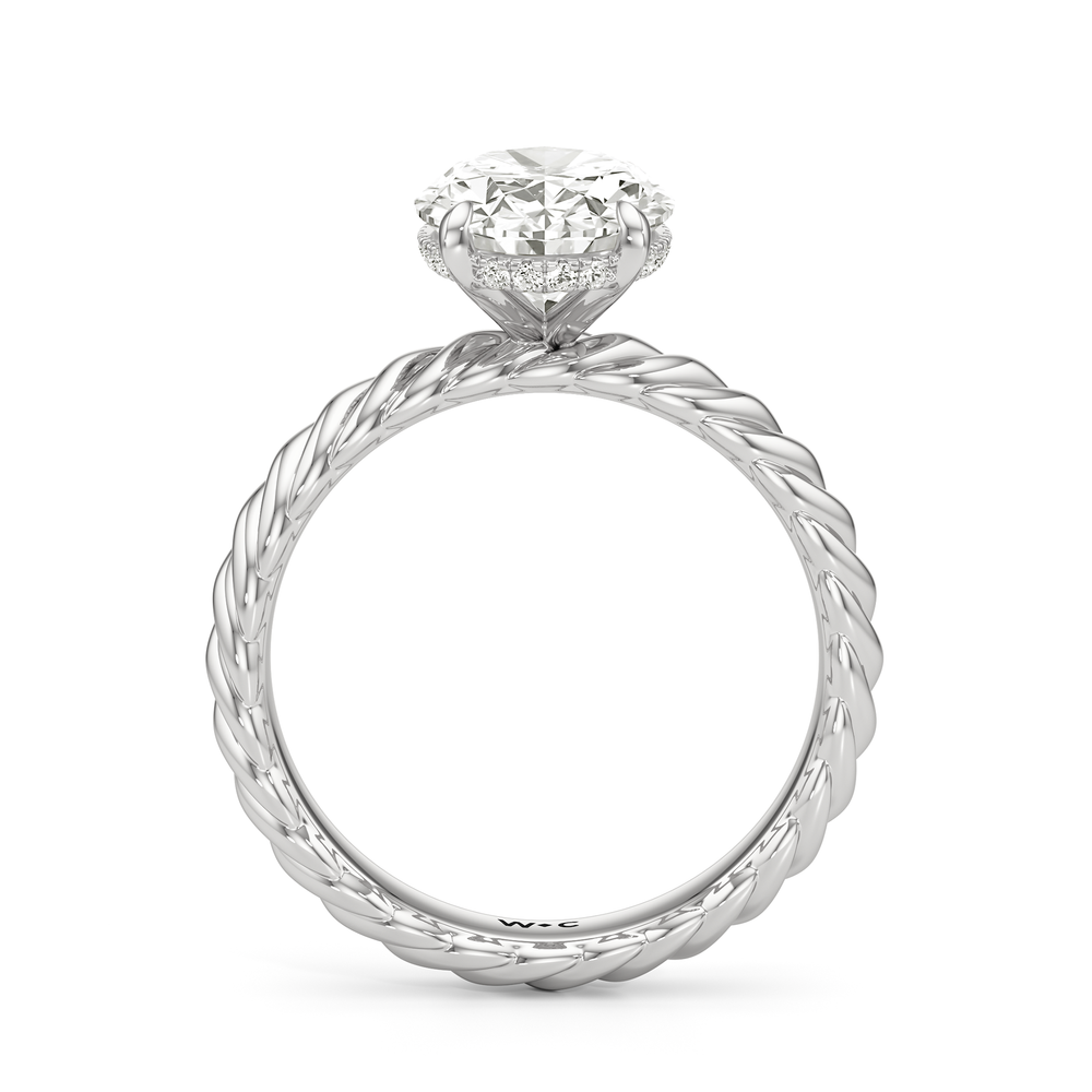 Eve Engagement Ring with Oval Cut Diamond in 14KT Platinum view 2
