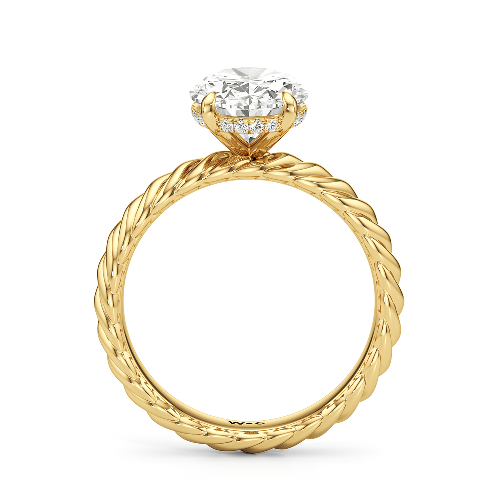 Eve Engagement Ring with Oval Cut Diamond in 14KT Yellow Gold view 2
