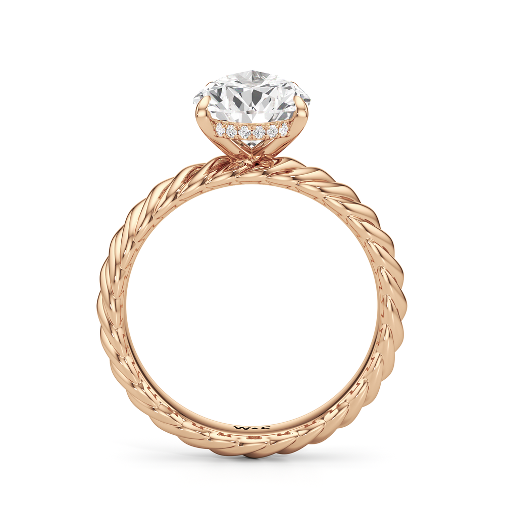 Eve Engagement Ring with Pear Cut Diamond in 14KT Rose Gold view 2
