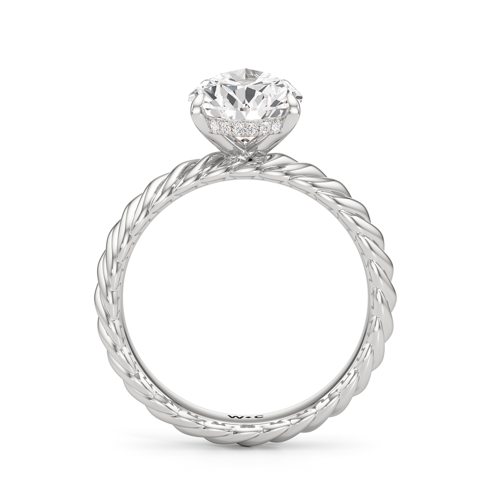 Eve Engagement Ring with Pear Cut Diamond in 14KT Platinum view 2

