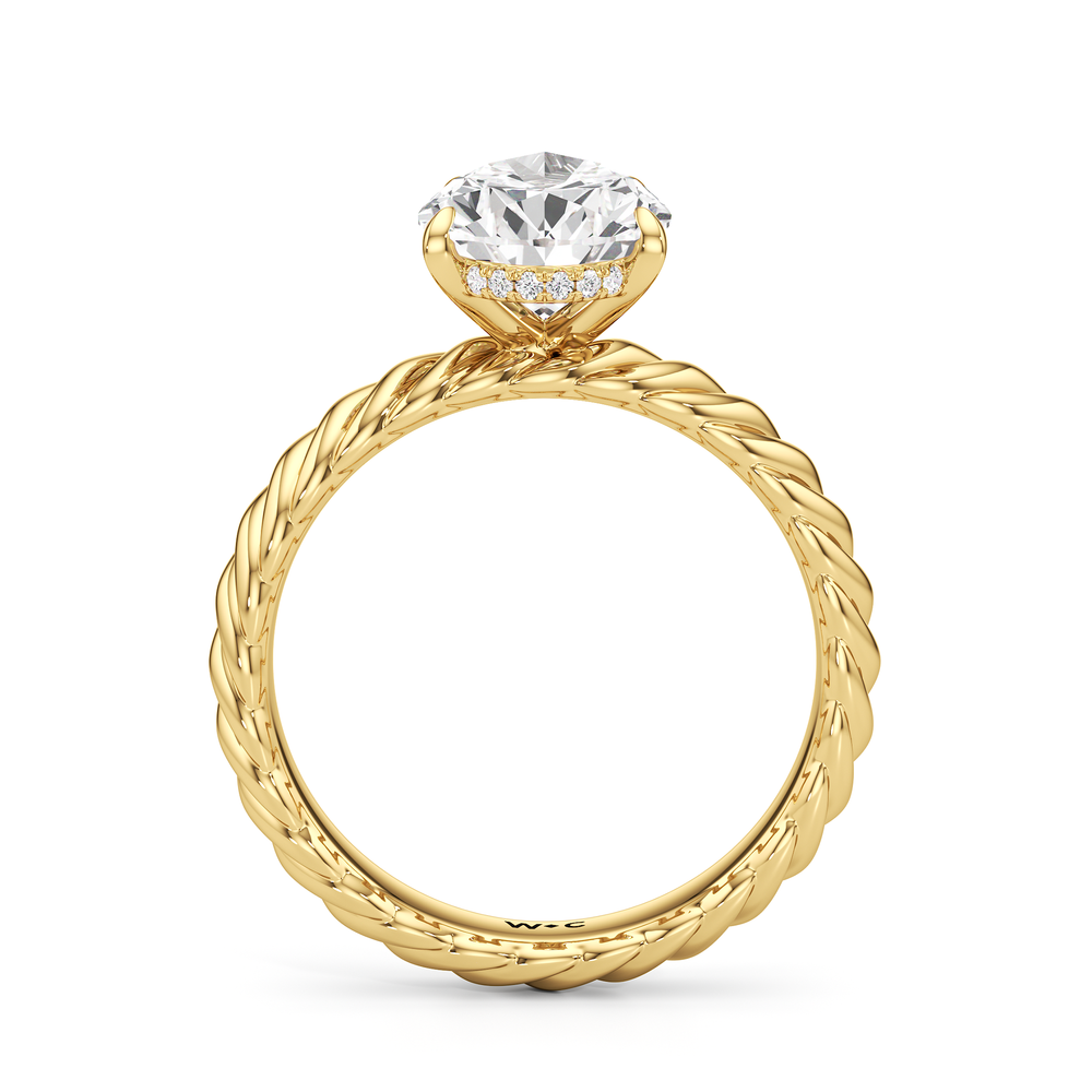 Eve Engagement Ring with Pear Cut Diamond in 14KT Yellow Gold view 2
