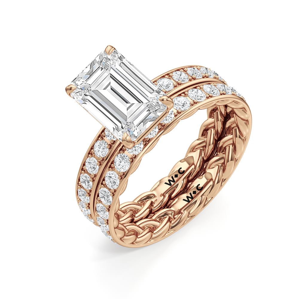 Isabel Braided Engagement Ring with Oval Cut Diamond in 14KT Rose Gold view 4
