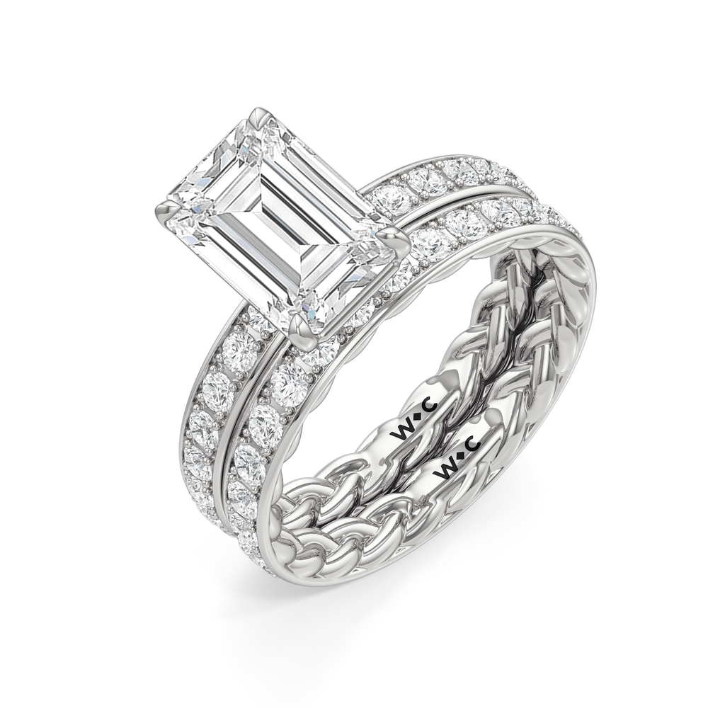 Isabel Braided Engagement Ring with Oval Cut Diamond in 14KT Platinum view 4
