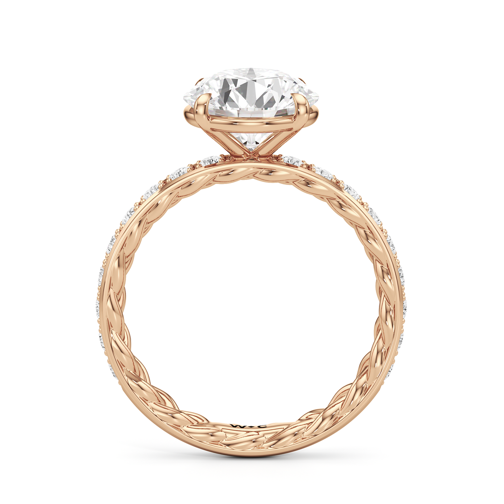 Isabel Braided Engagement Ring with Round Cut Diamond in 14KT Rose Gold view 2
