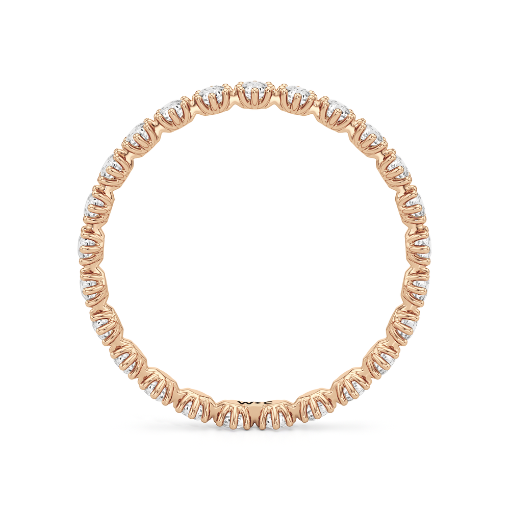 Vera Wide Diamond Wedding Band with 18KT Rose Gold Cut Diamond in 14KT Rose Gold view 2
