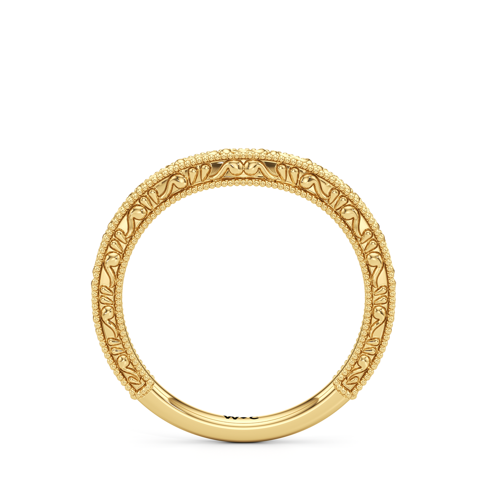 The Marcelline Wedding Band with 18KT Yellow Gold Cut Diamond in 14KT Yellow Gold view 2
