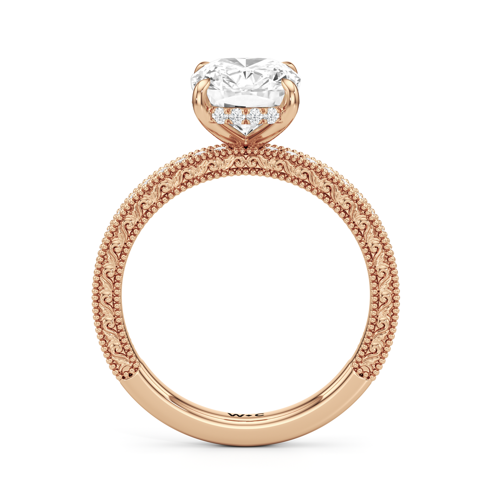 Elongated Cushion Cut The Isolde Ring with Lab Grown Diamond in 14KT Rose Gold view 2
