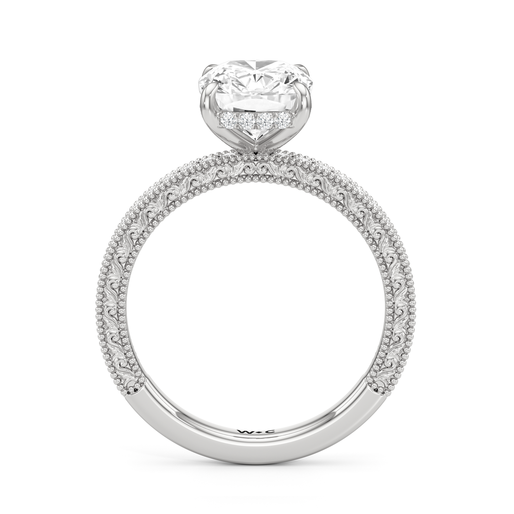 Elongated Cushion Cut The Isolde Ring with Lab Grown Diamond in 14KT Platinum view 2
