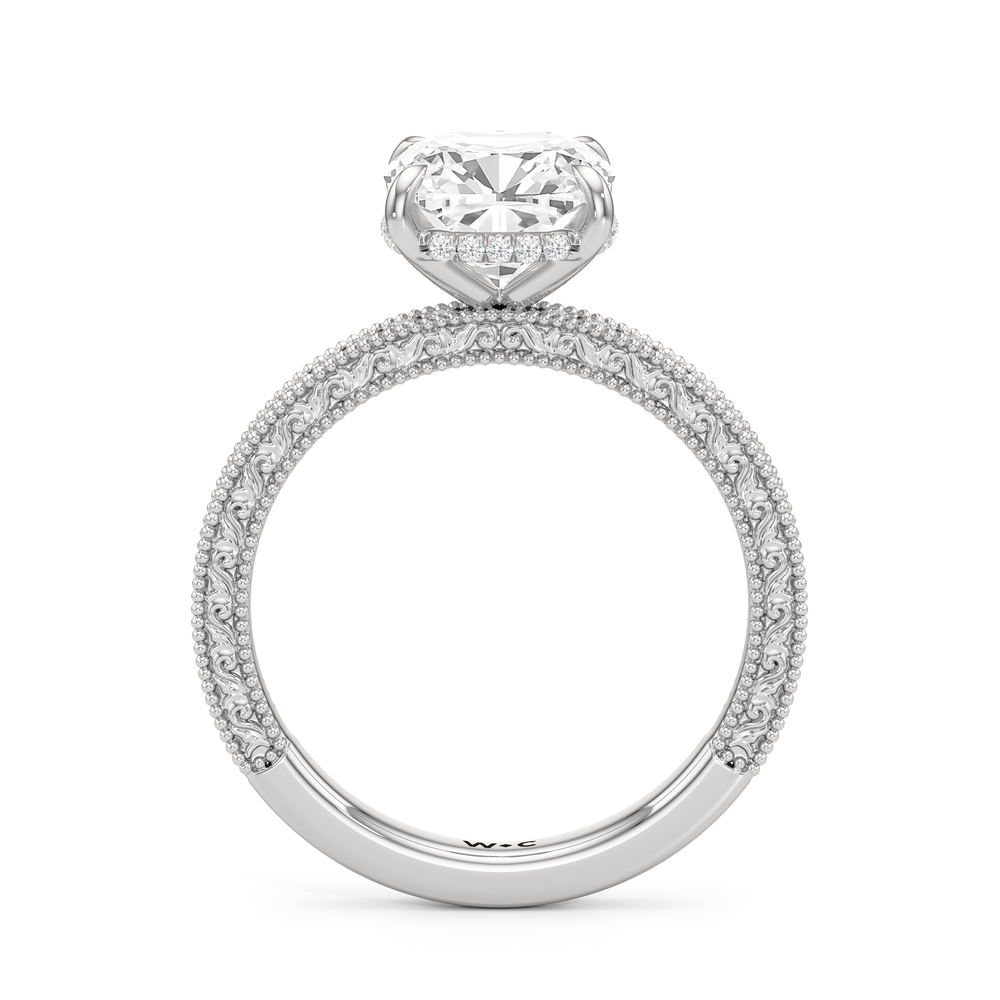 Cushion Cut The Isolde Ring with Lab Grown Diamond in 14KT Platinum view 2
