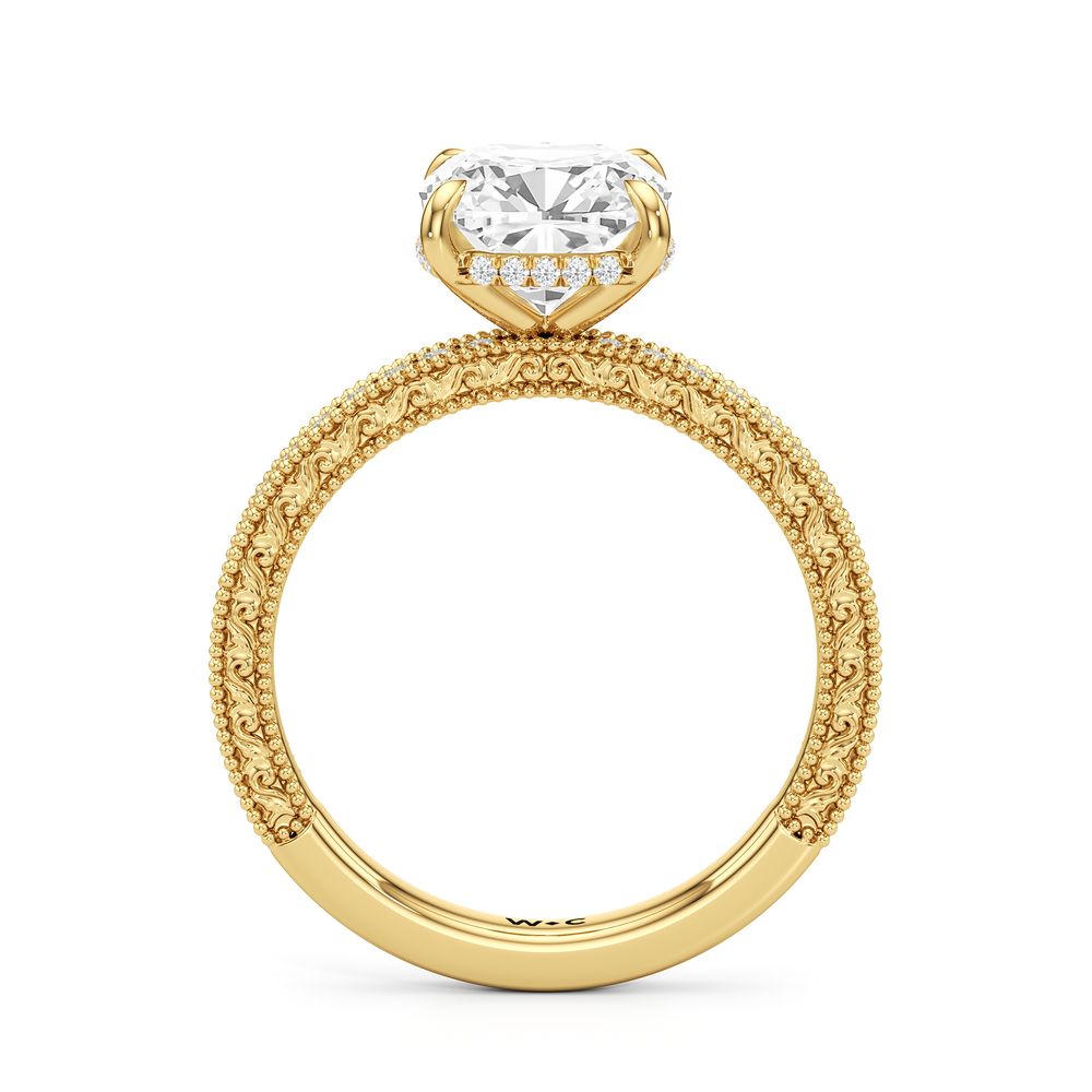 Cushion Cut The Isolde Ring with Lab Grown Diamond in 14KT Yellow Gold view 2
