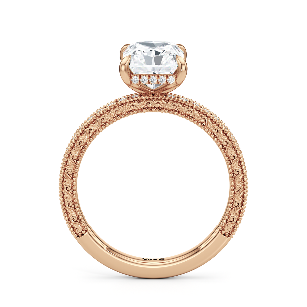 Radiant Cut The Isolde Ring with Lab Grown Diamond in 14KT Rose Gold view 2
