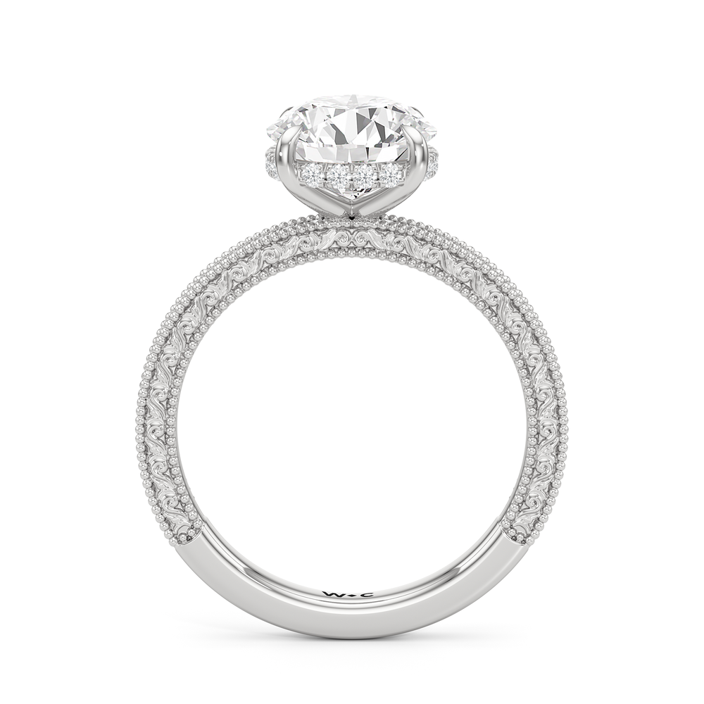 Round Cut The Isolde Ring with Lab Grown Diamond in 14KT Platinum view 2
