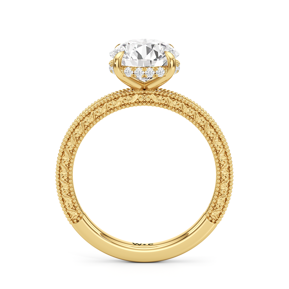 4.09ct Round Seraphine Pavé Engagement Ring with 4 3/8 Cut Diamond in 14KT Round view 3
