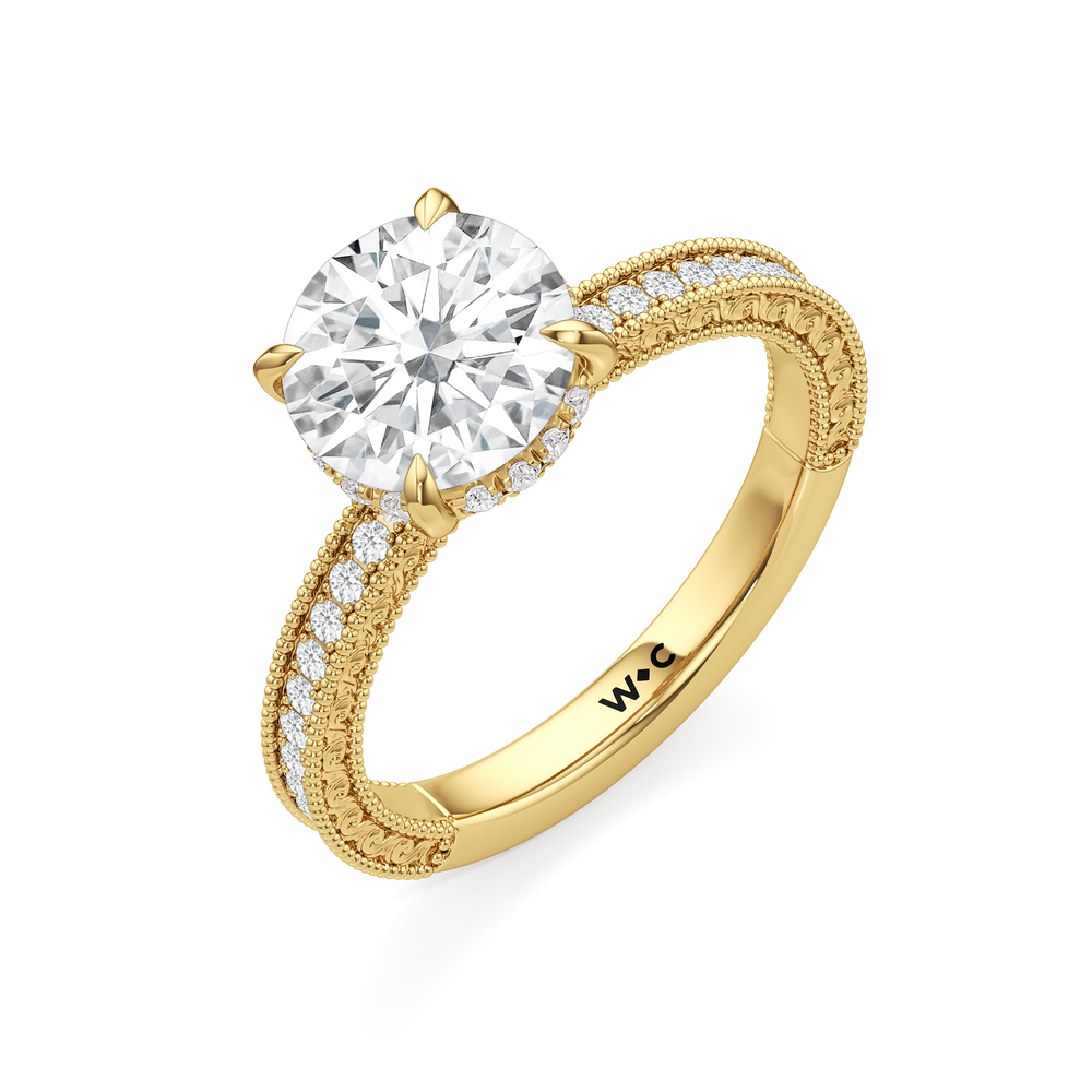 Round Cut The Isolde Ring with Lab Grown Diamond in 14KT Yellow Gold view 3
