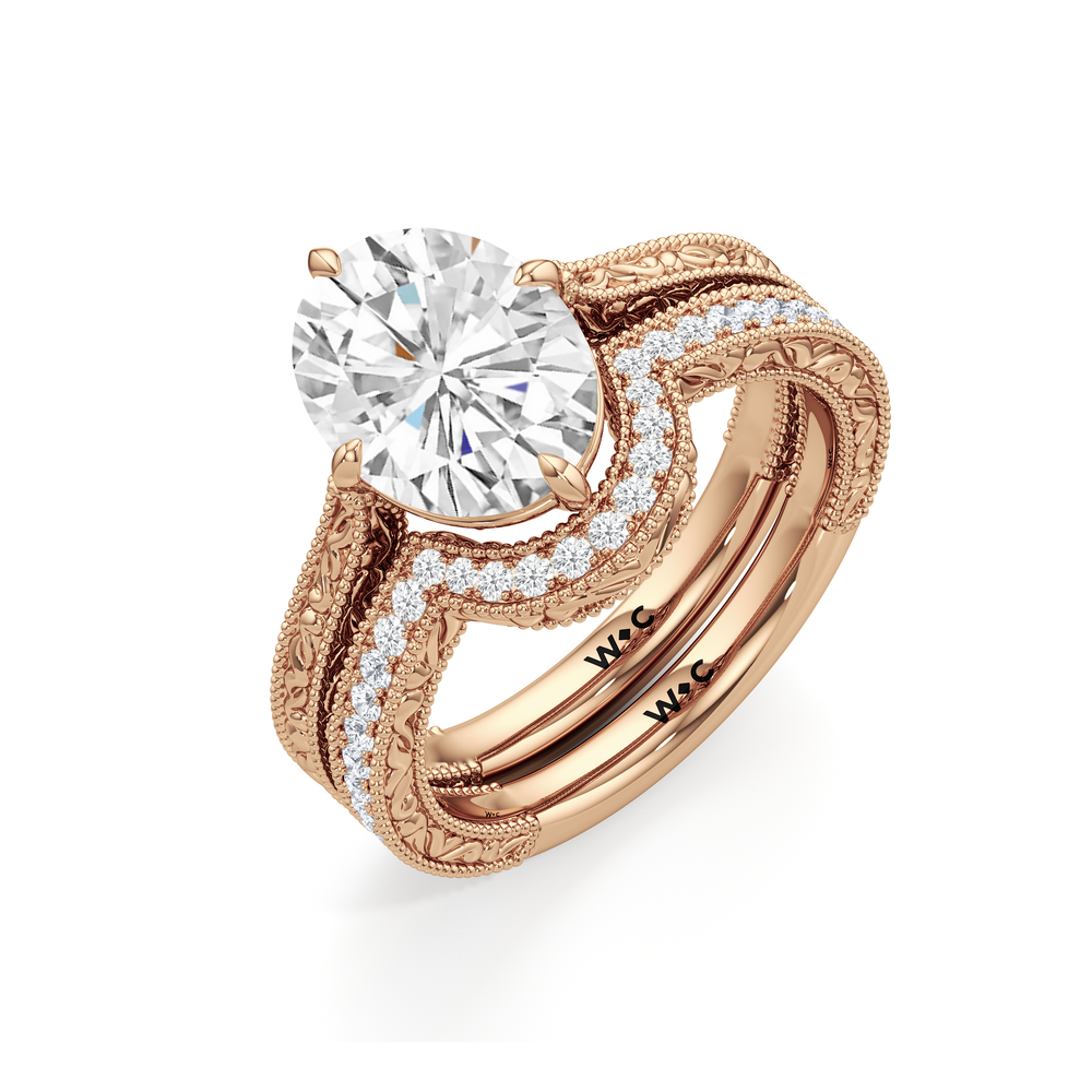 Emerald Cut The Elodie Ring with Lab Grown Diamond in 14KT Rose Gold view 4
