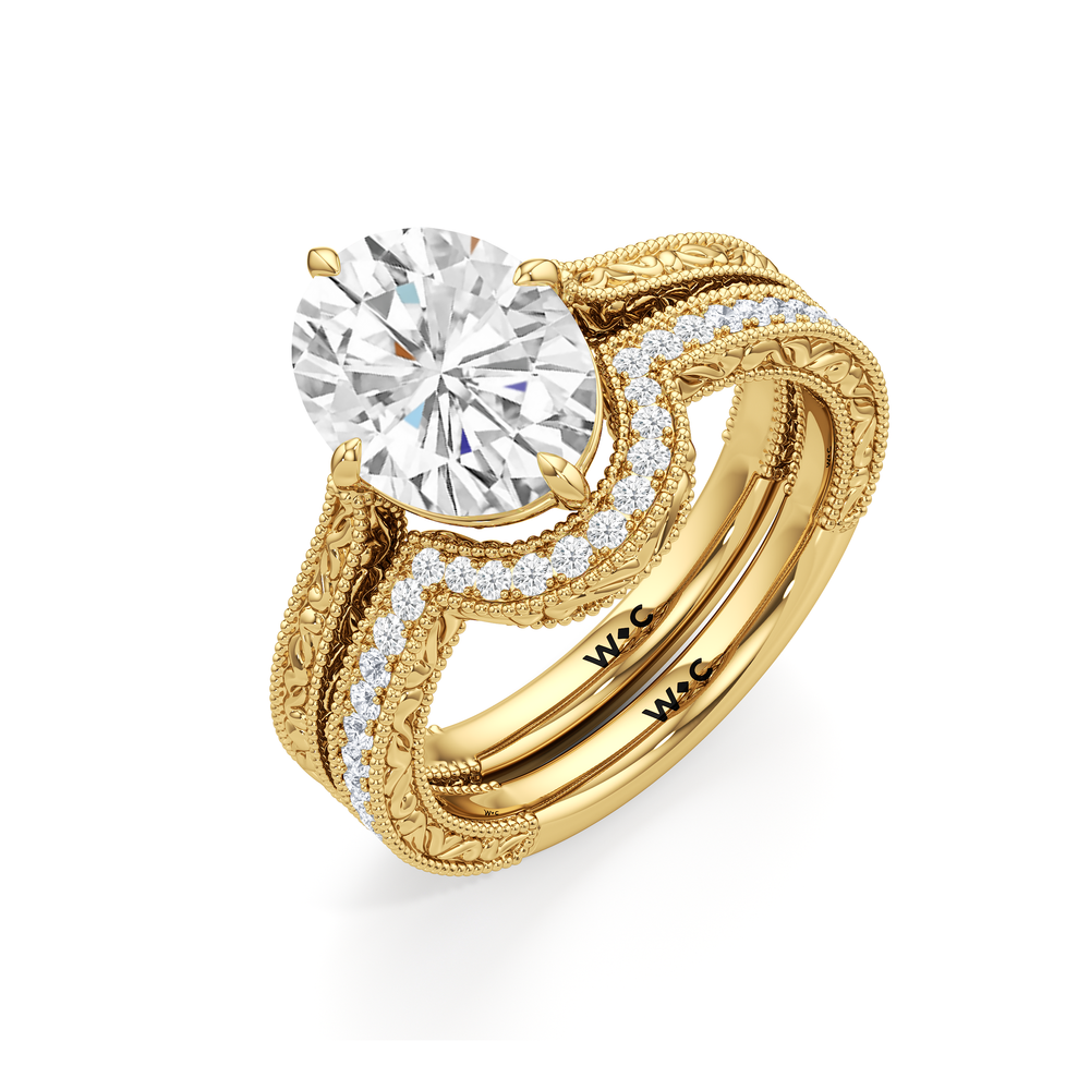Emerald Cut The Elodie Ring with Lab Grown Diamond in 14KT Yellow Gold view 4
