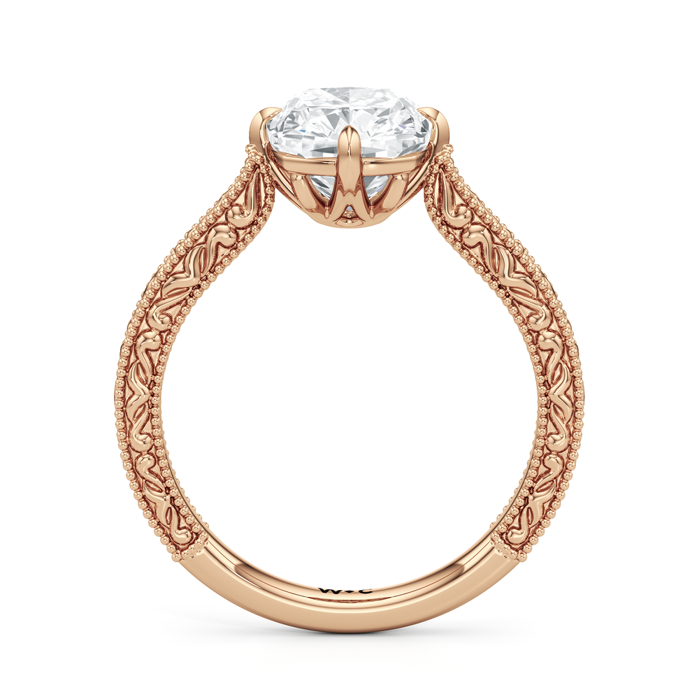 Elongated Cushion Cut The Elodie Ring with Lab Grown Diamond in 14KT Rose Gold view 3
