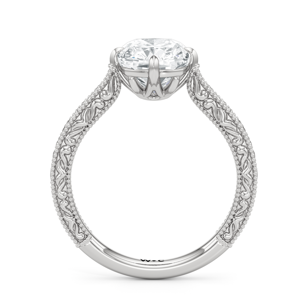 Elongated Cushion Cut The Elodie Ring with Lab Grown Diamond in 14KT Platinum view 3
