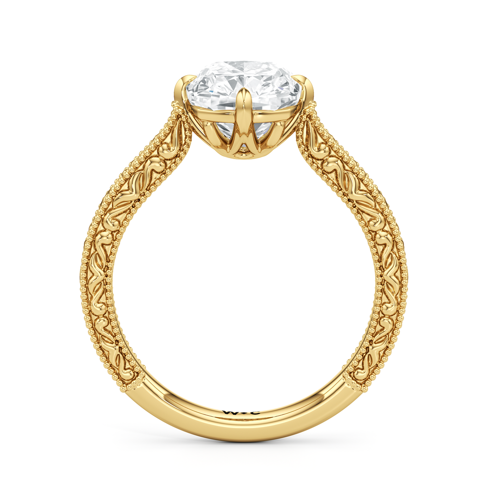 Elongated Cushion Cut The Elodie Ring with Lab Grown Diamond in 14KT Yellow Gold view 3
