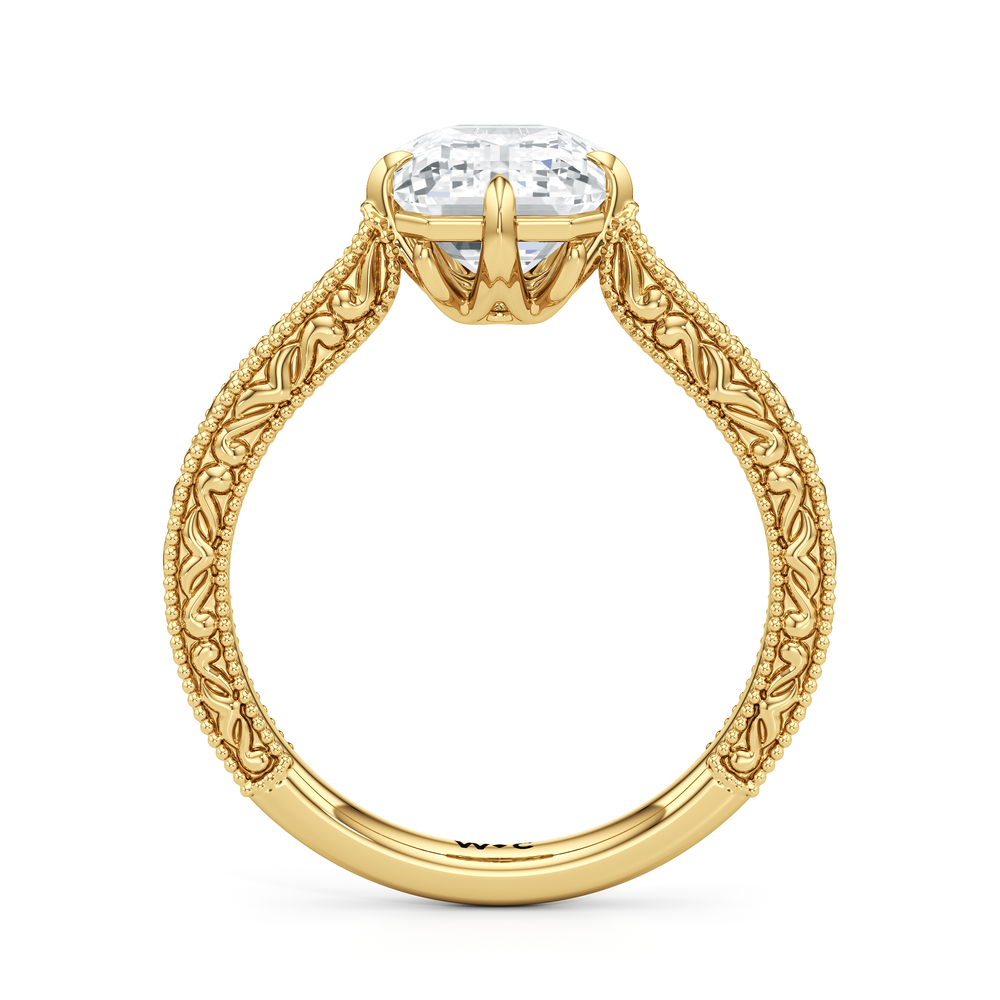 Emerald Cut The Elodie Ring with Lab Grown Diamond in 14KT Yellow Gold view 2
