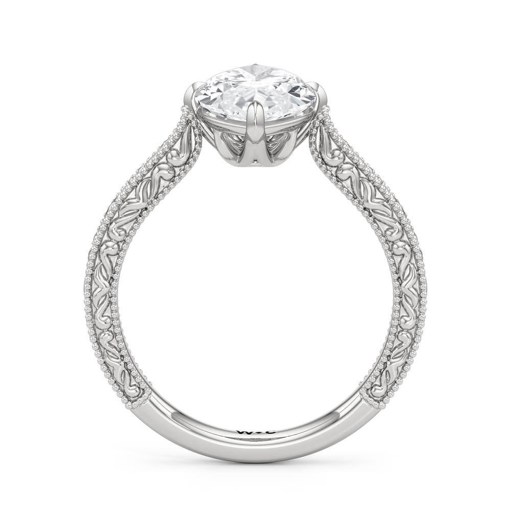 Marquise Cut The Elodie Ring with Lab Grown Diamond in 14KT Platinum view 2
