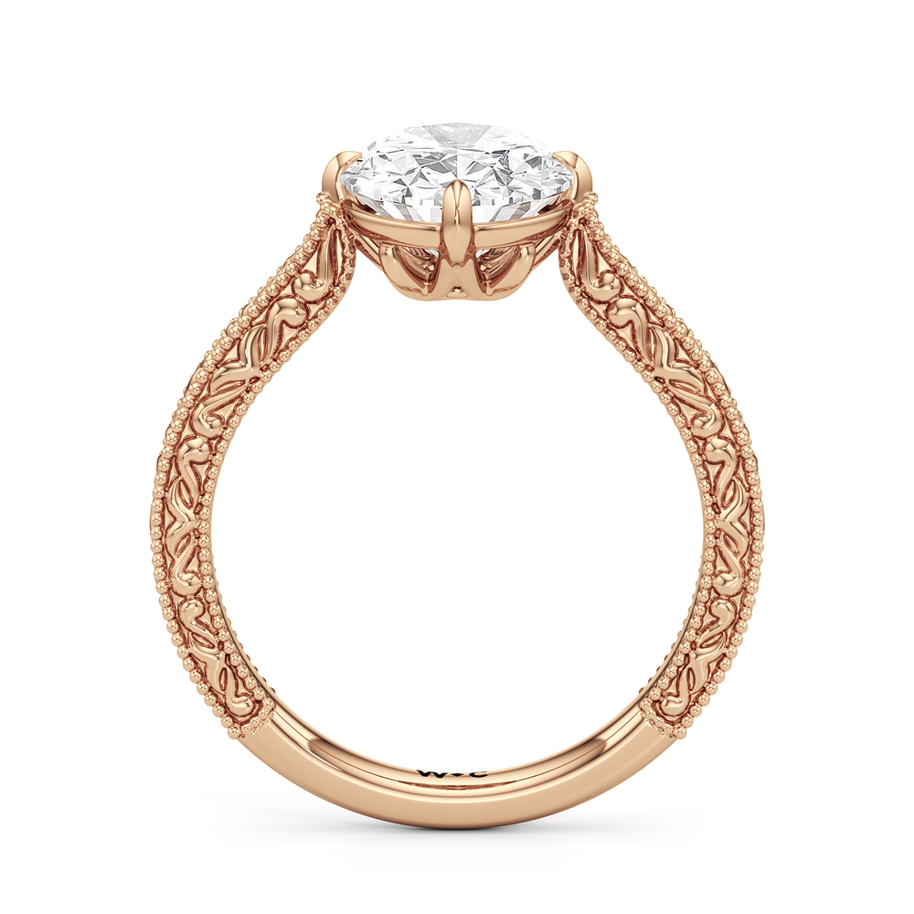 Oval Cut The Elodie Ring with Lab Grown Diamond in 14KT Rose Gold view 2

