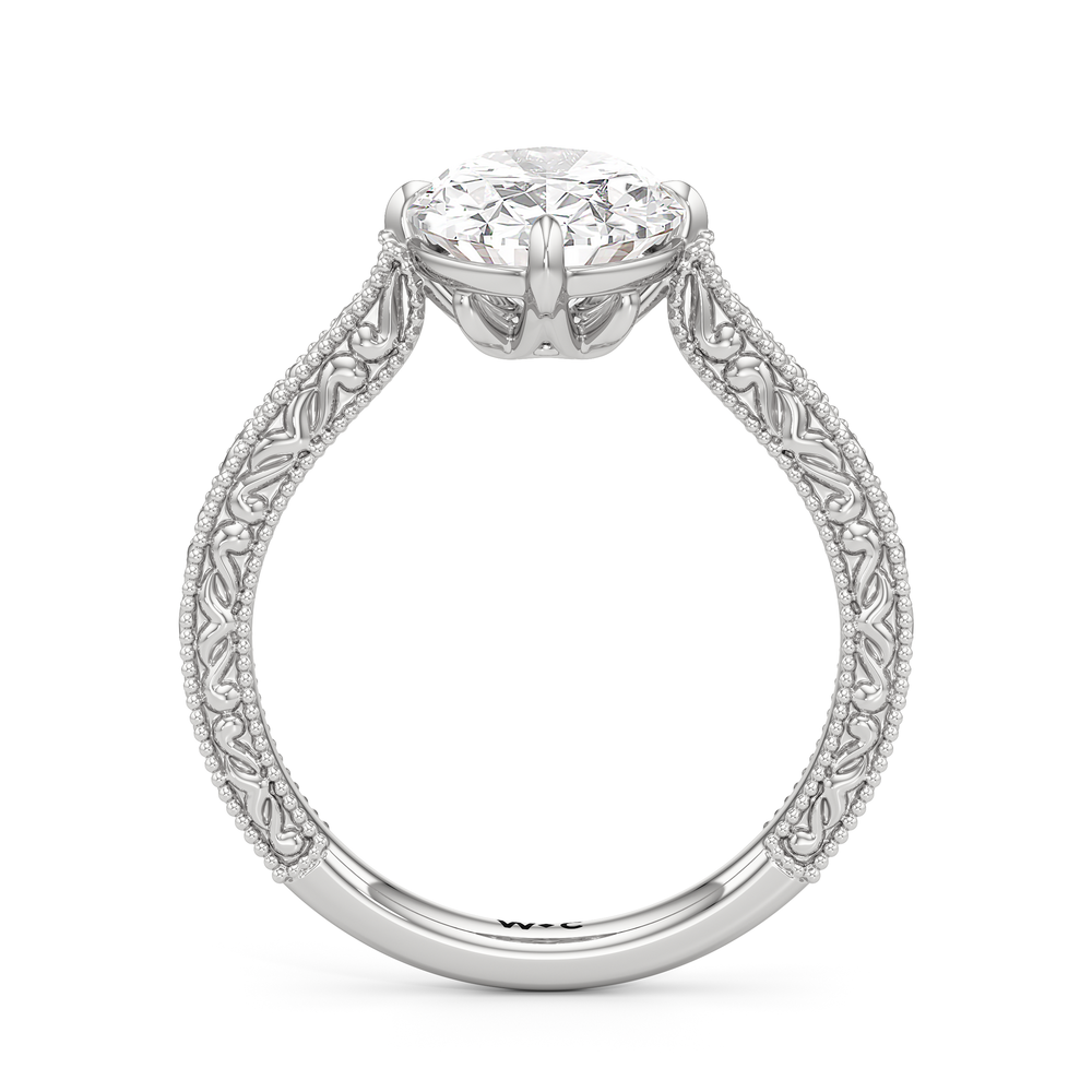 Oval Cut The Elodie Ring with Lab Grown Diamond in 14KT Platinum view 2
