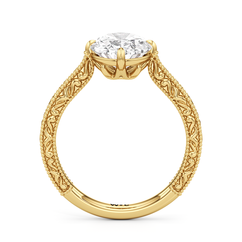 Oval Cut The Elodie Ring with Lab Grown Diamond in 14KT Yellow Gold view 2
