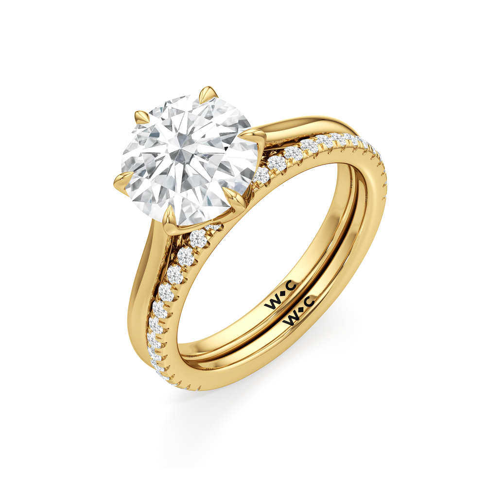 Elongated Cushion Cut The Fleur Ring with Lab Grown Diamond in 14KT Yellow Gold view 4
