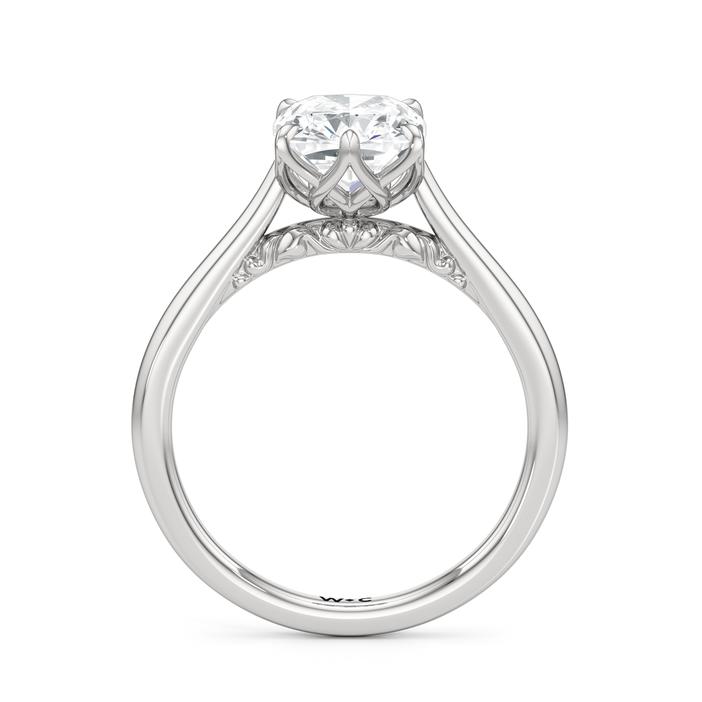 Elongated Cushion Cut The Fleur Ring with Lab Grown Diamond in 14KT Platinum view 2
