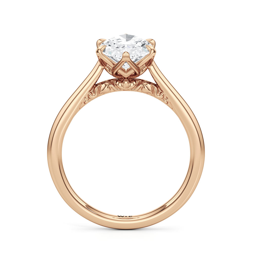 Marquise Cut The Fleur Ring with Lab Grown Diamond in 14KT Rose Gold view 2
