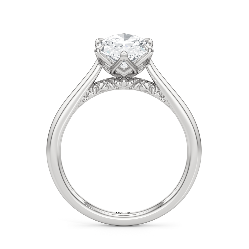 Marquise Cut The Fleur Ring with Lab Grown Diamond in 14KT Platinum view 2
