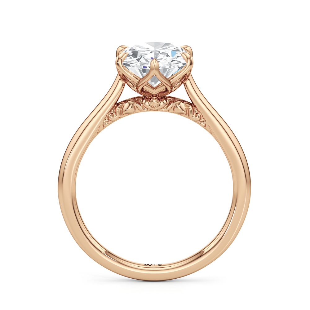 Oval Cut The Fleur Ring with Lab Grown Diamond in 14KT Rose Gold view 2
