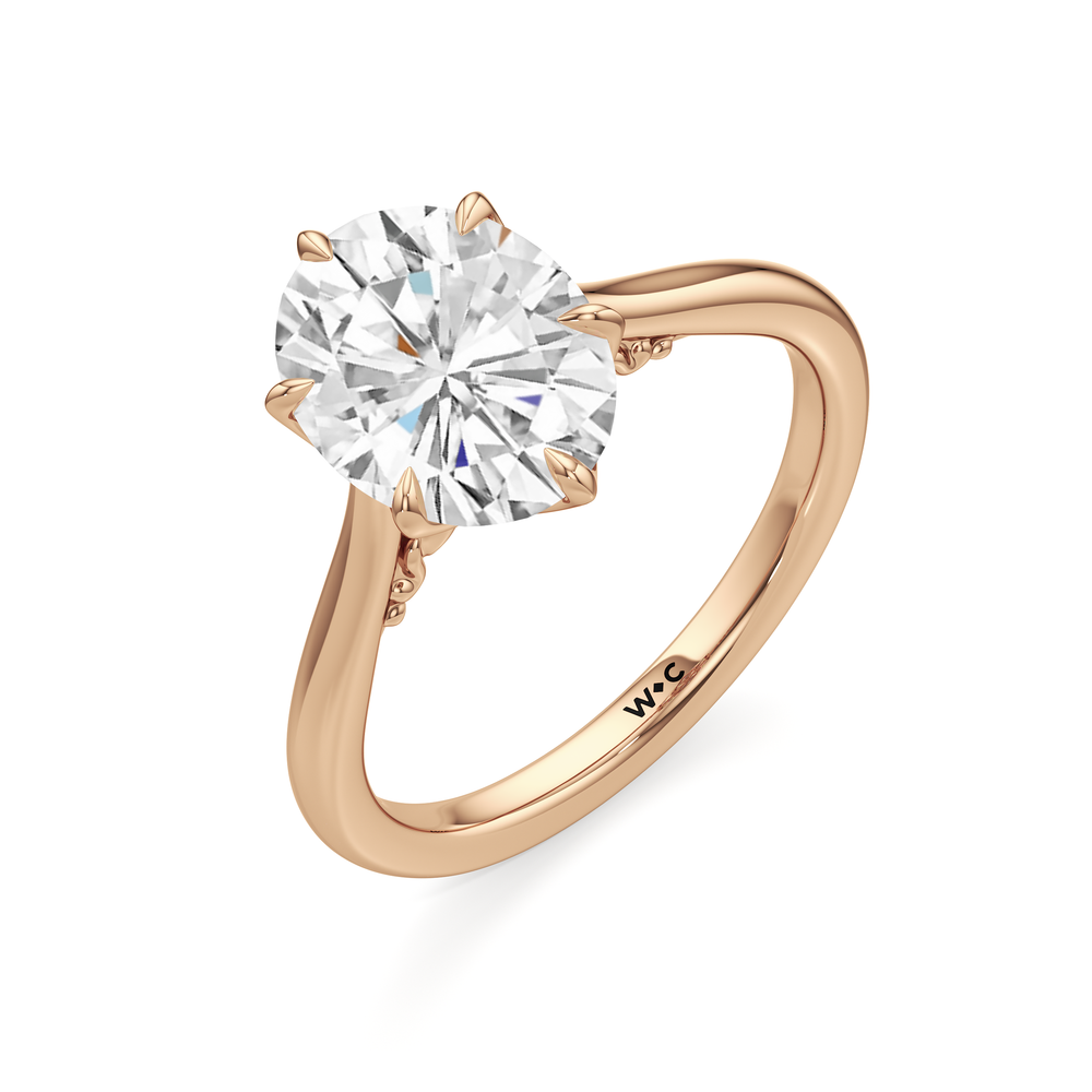 Oval Cut The Fleur Ring with Lab Grown Diamond in 14KT Rose Gold view 3
