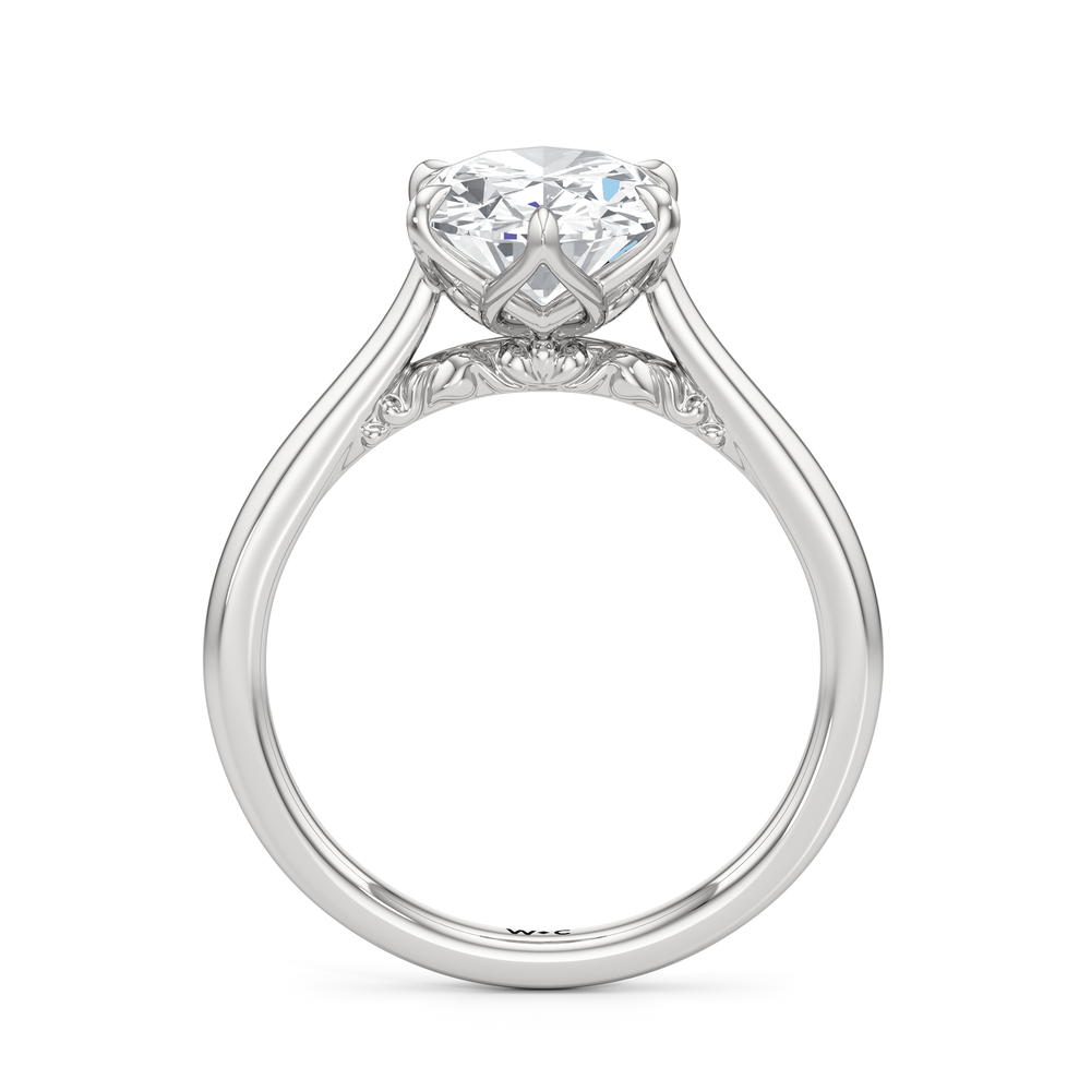 Oval Cut The Fleur Ring with Lab Grown Diamond in 14KT Platinum view 2
