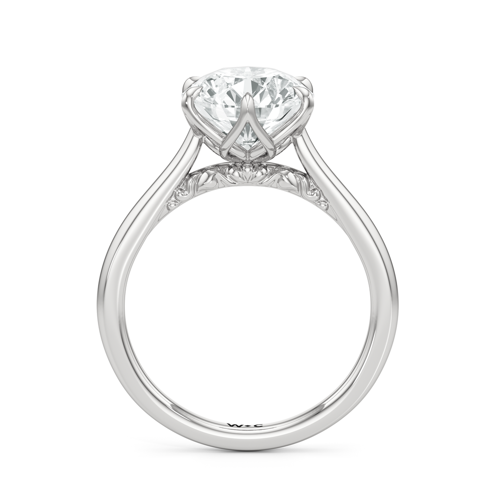 Round Cut The Fleur Ring with Lab Grown Diamond in 14KT Platinum view 2
