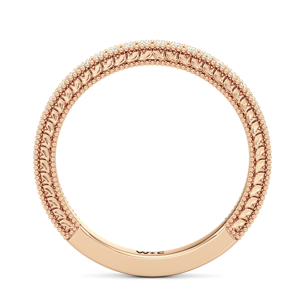 The Seraphina Diamond Wedding Band with 18KT Rose Gold Cut Diamond in 14KT Rose Gold view 2
