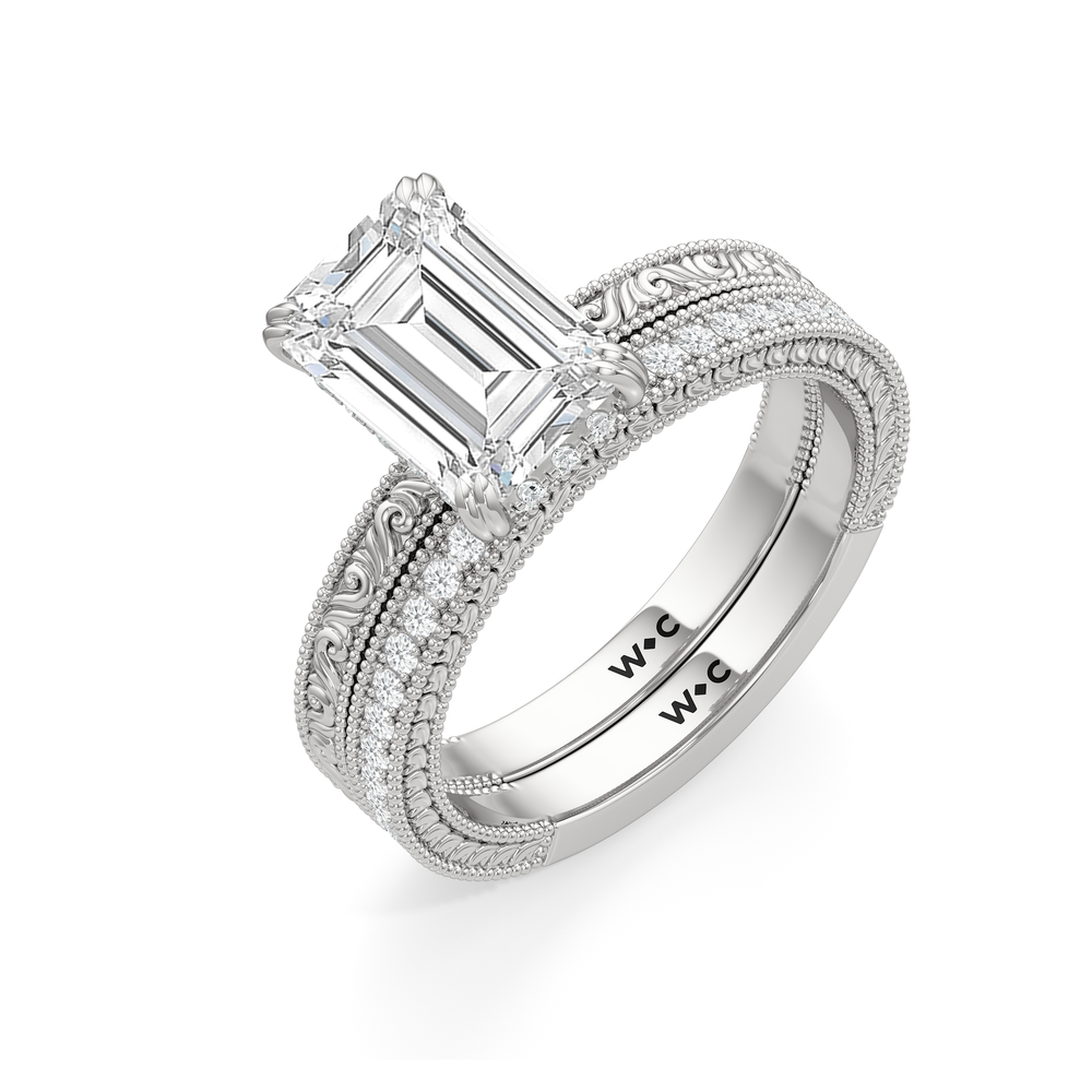 The Seraphina Ring with Oval Cut Diamond in 14KT Platinum view 4
