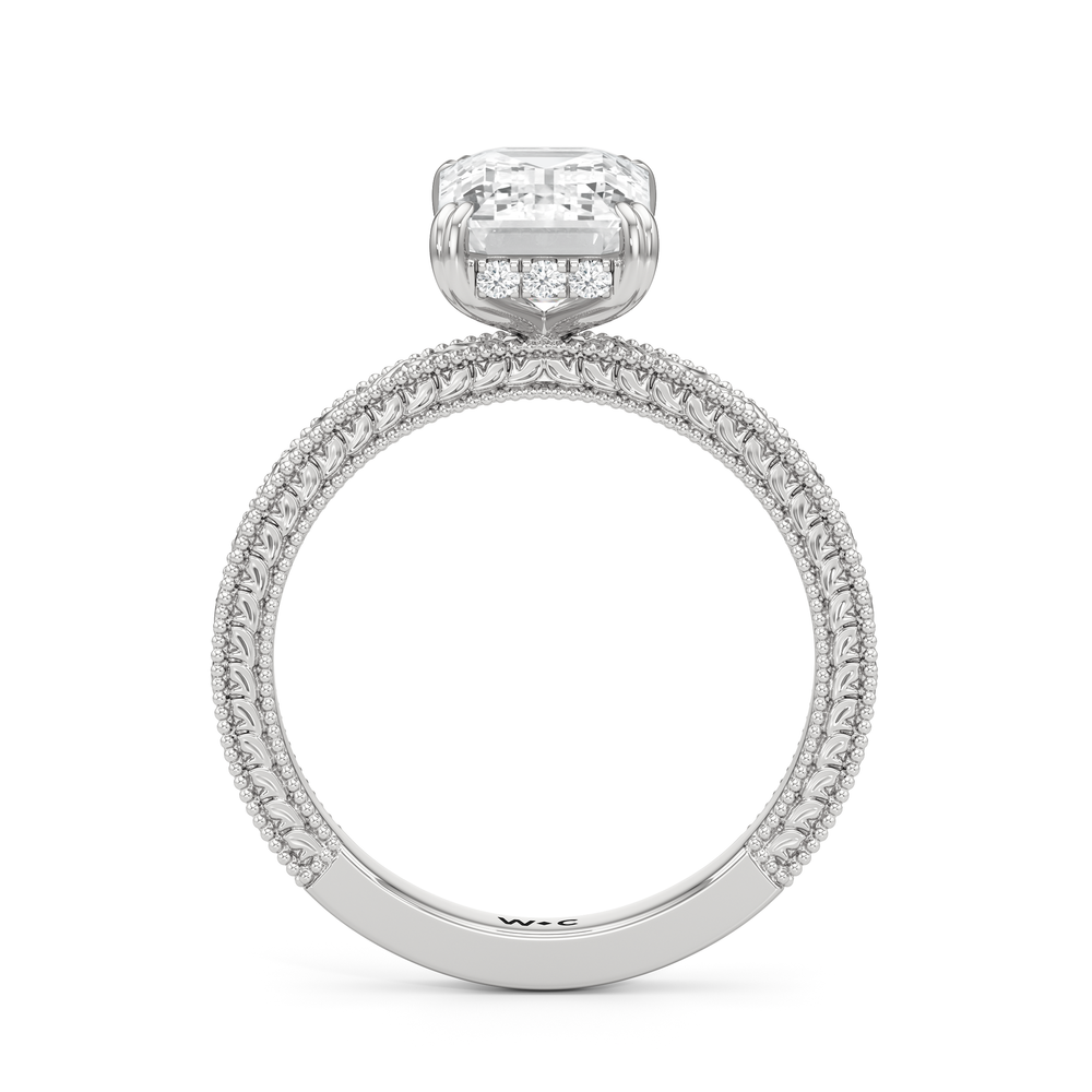 Emerald Cut The Seraphina Ring with Lab Grown Diamond in 14KT Platinum view 2
